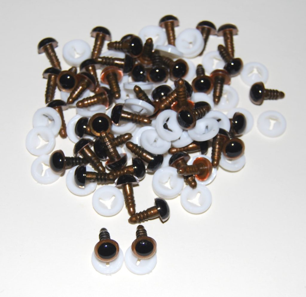 Pack Of Pairs Mm Light Brown Glass Like Eyes With Plastic Backs