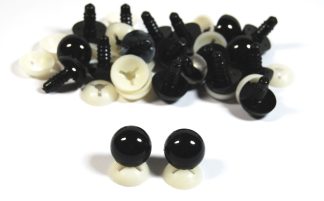 10 Pairs 4.5mm SOLID BLACK eyes