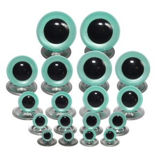 Aqua Blue Pearl Metal Back Eyes