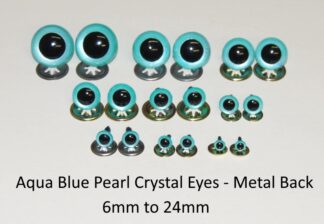 Aqua Blue Pearl Metal Back Eyes