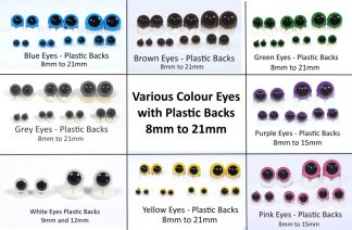 Colour Eyes with Plastic Backs