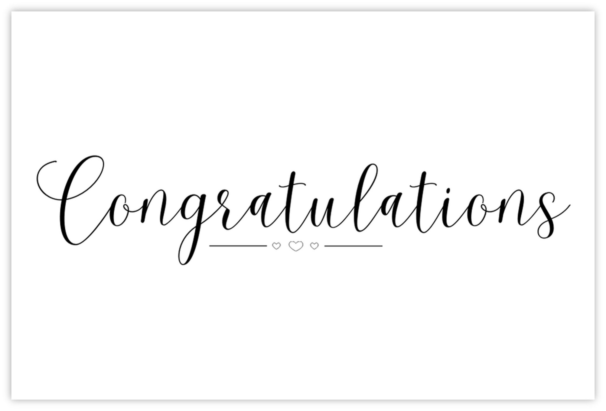 Congratulations (Calligraphy) - 60mm x 90mm Florist Cards - CelloExpress