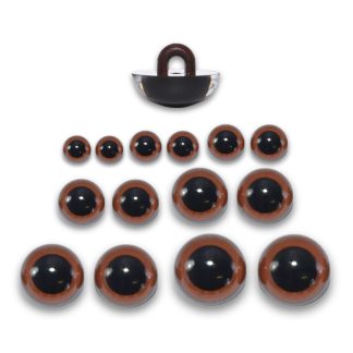 Sew On - Brown Half Round Button Eyes