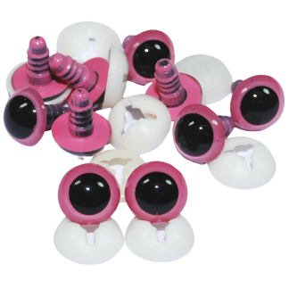 15mm Pink Eyes Plastic Backs