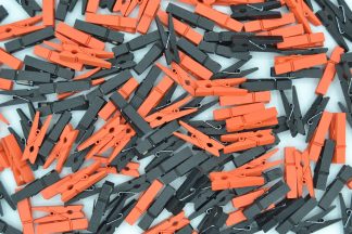 35mm Black & Orange Mix Mini Wooden Pegs