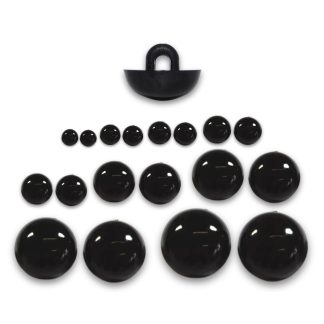 Sew On - Solid Black Half Round Button Eyes