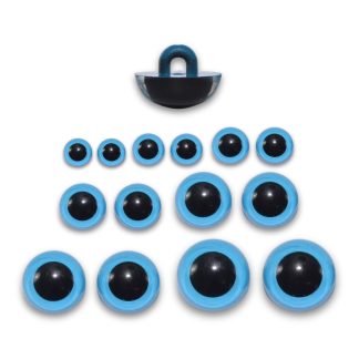 Sew On - Blue Half Round Button Eyes